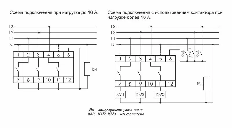 Переключатель фаз PF-451 (с выходами для контакторов; с регулируемыми верхними (230-260) и нижними (150-210) значениями напряжения переключения; монтаж на DIN-рейке 35мм 3х400/230+N 3х16А IP20) F&F EA04.005.003