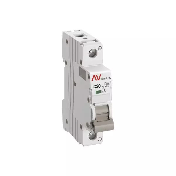 Выключатель автоматический модульный 1п C 20А 6кА AV-6 AVERES EKF mcb6-DC-1-20C-av