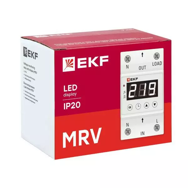Реле напряжения с дисплеем MRV 63А PROxima EKF MRV-63A
