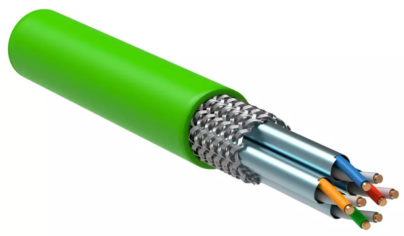 Кабель витая пара S/FTP кат.7 4х2х23AWG solid LSZH зел. (305м) (м) ITK LC1-C704-622