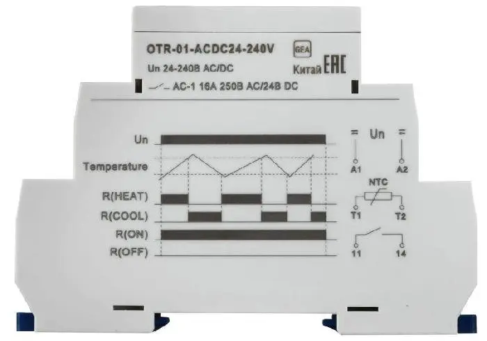 Реле температурное OTR-01 1 конт. 24-240В AC/DC ONI OTR-01-ACDC24-240V