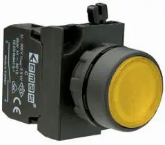 Кнопка нажимная круглая CP200DS (1НЗ) желт. EMAS CP200DS