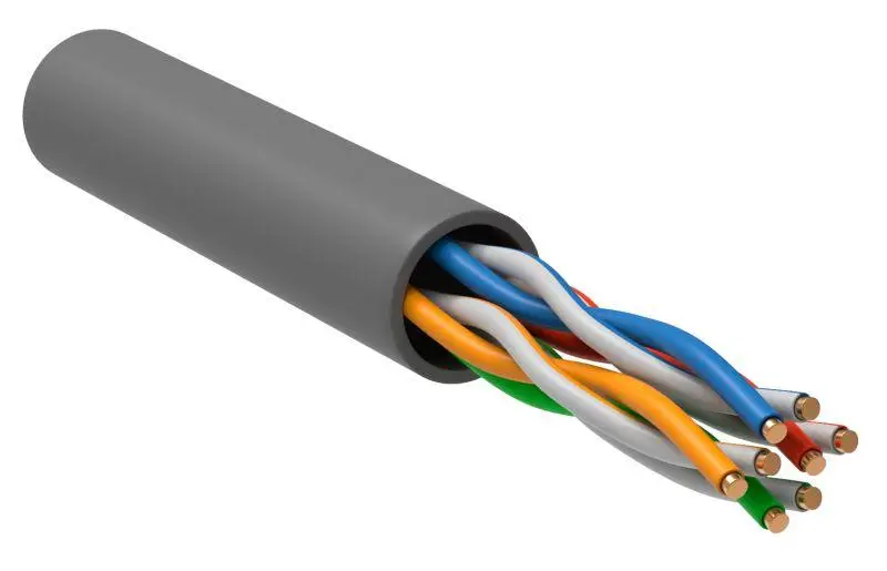 Кабель витая пара U/UTP 5E 4х2х24AWG LSZH сер. (уп.305м) РФ/Т ITK LC1-C5E04-121-T-R