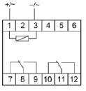 Реле промежуточное PK-2P 12 (монтаж на DIN-рейке 35мм 12В AC/DC 2х8А 2P IP20) F&F EA06.001.006