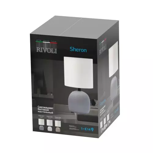 Лампа настольная Sheron 7044-502 1хЕ14 40Вт керамика бел. с абажуром Rivoli Б0053459