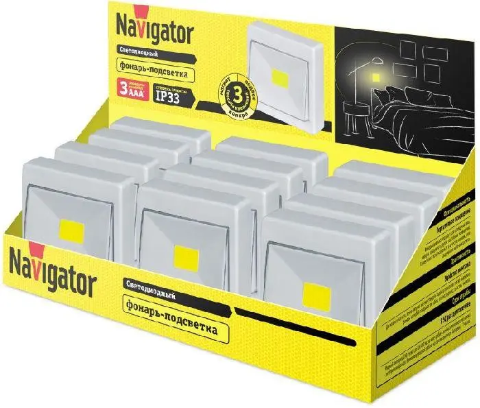 Фонарь 14 230 NPT-PL02-3AAA/12PACK 3Вт COB дисплей бокс Navigator 14230