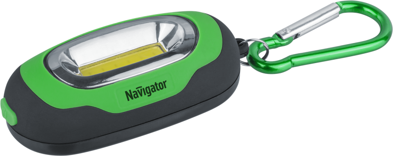 Фонарь 93 658 NPT-KC07-G-2CR2032 брелок пласт.1COB LED(1Вт) 3 реж. зел. Navigator 93658
