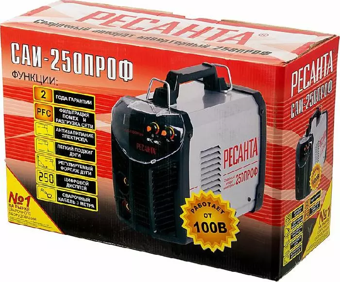Аппарат сварочный инверторный САИ-250 250А d6 100-260В IP21 ПРОФ Ресанта 65/31