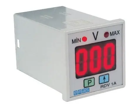 Вольтметр цифровой программируемый 0-600В 230В (1 перекл. контакт) EMAS RDV1A