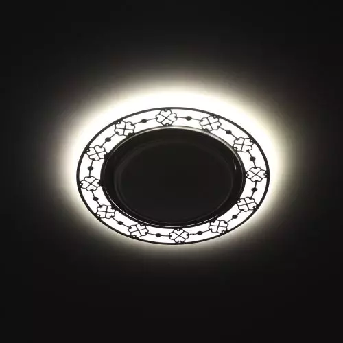 Светильник светодиодный точечный DK LD28 WH/BK GX53 декор со светодиод. подсветкой бел./черн. ЭРА Б0037390