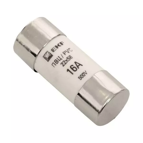 Вставка плавкая цилиндрическая ПВЦ 22х58 16А EKF pvc-22x58-16