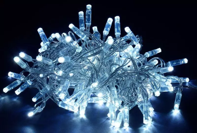 Гирлянда "Нить" 20м 200LED бел. IP44 провод прозр. 230В с контроллером 8 режимов IEK LGDU111-2-200-20-T-S-44