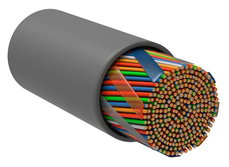 Кабель витая пара U/UTP кат.5E 10 пар 10х2х24AWG solid LSZH сер. (305м) (м) ITK LC1-C5E10-121