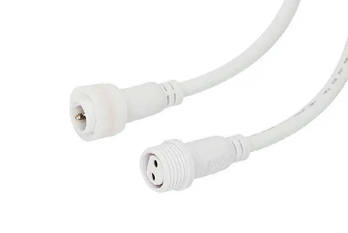 Кабель соединительный (2pin) герметичный (IP67) 2х1.0кв.мм 300В бел. Rexant 11-9820