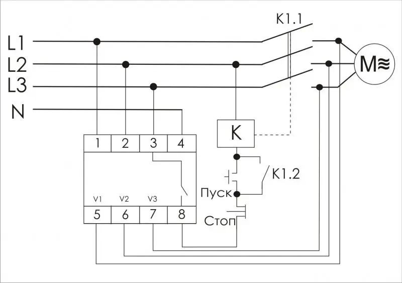 Реле контроля наличия фаз CZF-2B (монтаж на DIN-рейке 35мм 3х400/230+N 8А 1Z IP20) F&F EA04.003.002