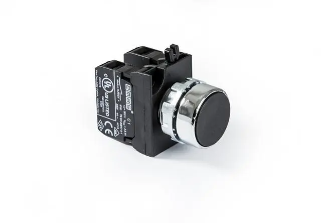 Кнопка нажимная круглая CM101DH (2НО) черн. EMAS CM101DH