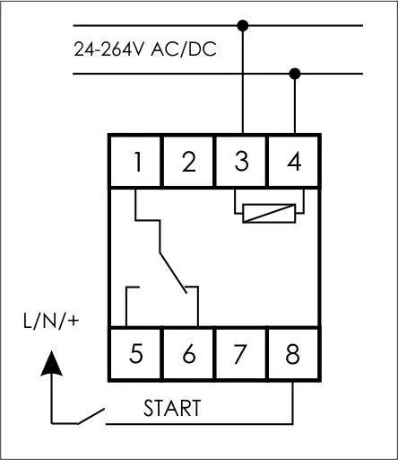 Реле времени PCS-517 16А 24-264В AC/DC 1 перекл. IP20 многофункц. цифр./индикация монтаж на DIN-рейке F&F EA02.001.015