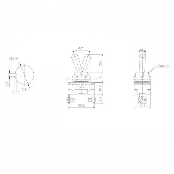 Тумблер 250В 10А (2с) ON-OFF 1п Mini (ASW-23) Rexant 36-4310