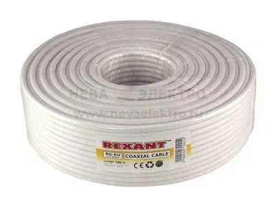Кабель RG-6U+CU Cu/AL/Cu 48х0.12 75 Ом бухта Б (м) REXANT 01-2221