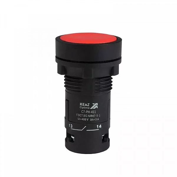 Кнопка с фиксацией OptiSignal Compact D22 С7-PH-411 красн. 1НО+1НЗ XB7NH45 КЭАЗ 362075