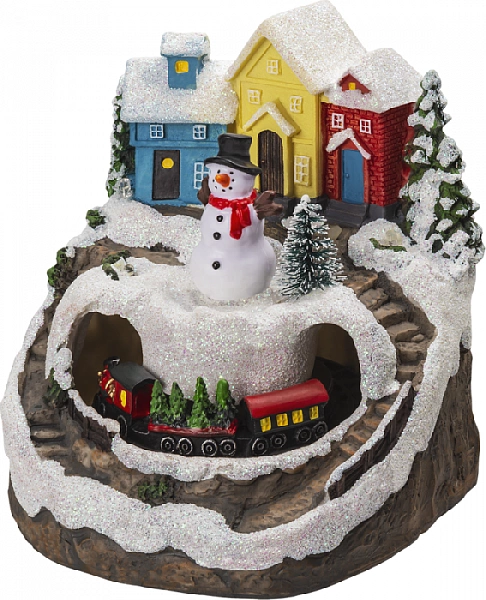 Светильник музыкальный 95 074 NSL-59 снеговик и новогодний поезд NAVIGATOR 95074