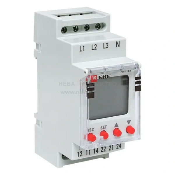 Реле контроля фаз с LCD дисплеем RKF-2S (с нейтралью) EKF rkf-2s