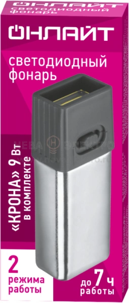 Фонарь светодиодный мини 90 889 OPT-CP10-6F22 пласт. 1СОВ 1Вт 2реж. 50лм IP20 ОНЛАЙТ 90889
