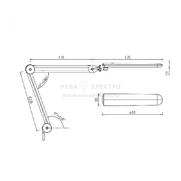 Светильник светодиодный настольн. Blue Stream 60LED бестеневой на струбцине бел. Rexant 31-0407