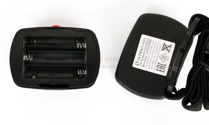 Фонарь налобный LED 5380 (3Вт COB LED 3 режима черн. пласт. пакет) Ultraflash 12870