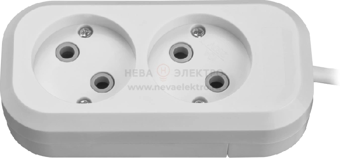 Удлинитель 2х5м без заземл. 10А IP20 90505 OPE-S-02-500-X-2х1 ОНЛАЙТ 90505