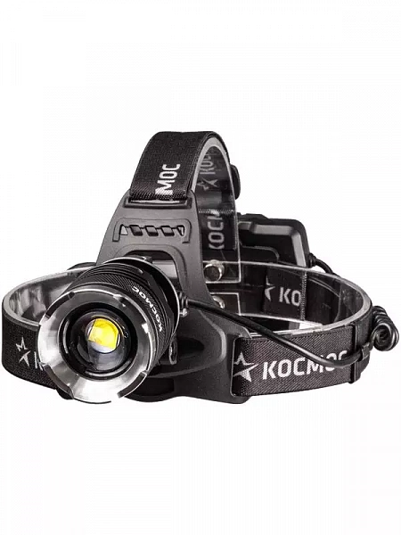 Фонарь налобный аккум. 10Вт P70 LED/Li-ion18650 3х1200мА.ч алюм. КОСМОС KOC853Lit