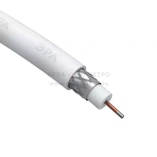Кабель коаксиальный RG-6U CCS/оплетка Al 48% PVC 75Ом бел. (м) RL-48-PVC100 Simple Эра Б0044596