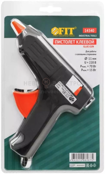 Пистолет клеевой 11мм 15Вт (70Вт) FIT 14340