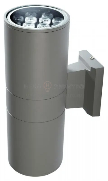 Светильник светодиодный архитектурный PWL-300110/30D 2х12Вт 6500К GR IP65 фасадный исполнение двухсторон. сер. Pro JazzWay 5015128B