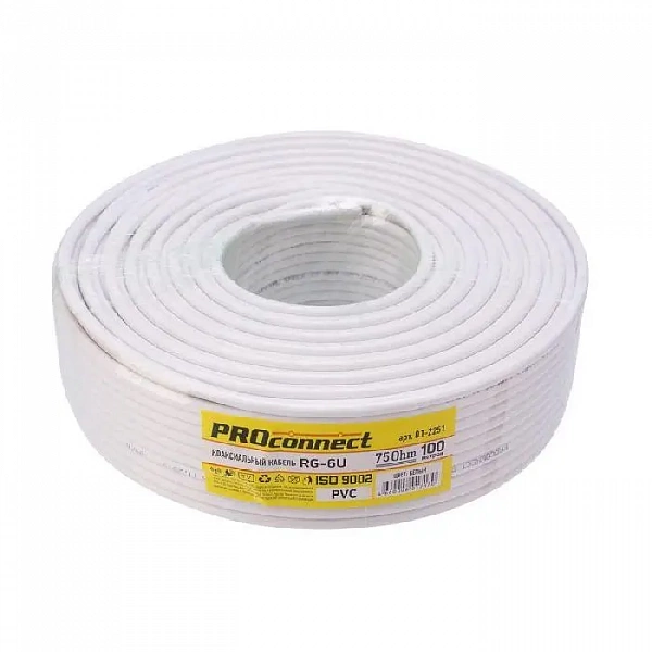 Кабель RG-6U (32%) 75Ом LIGHT Б (уп.100м) PROCONNECT 01-2251