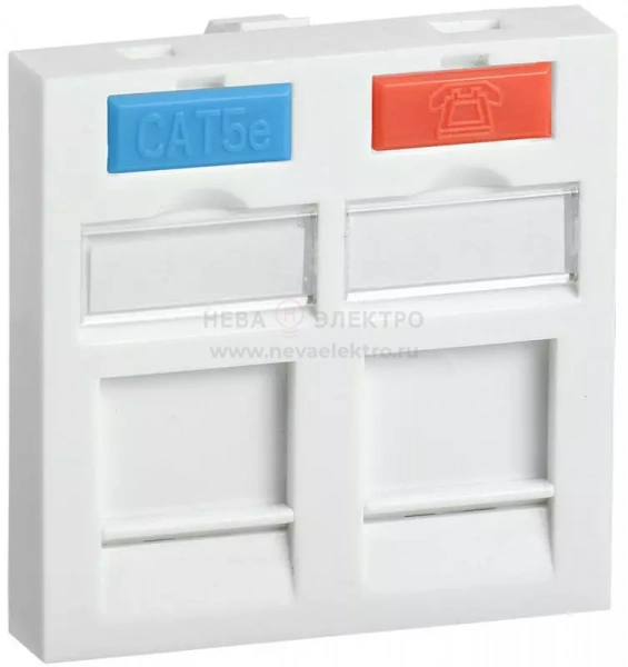 Вставка для 2 мод. Keystone Jack 45х45мм с маркером ITK CS6-22M
