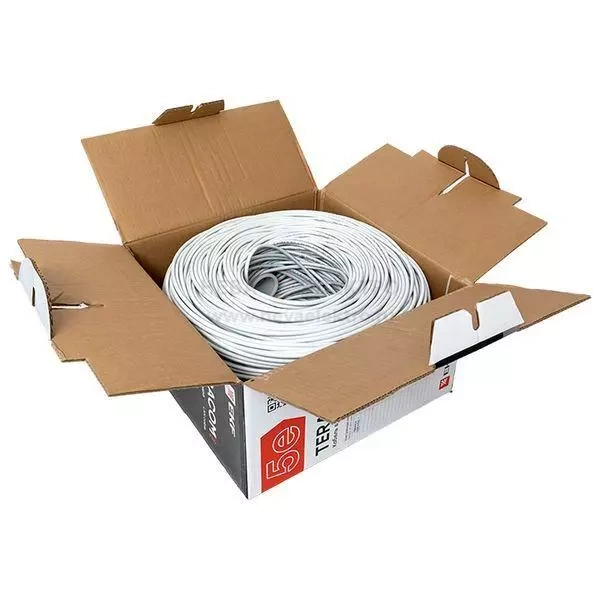 Кабель витая пара F/UTP кат.5E 4 пары 24 AWG solid PVC сер. (м) TERACOM PRO EKF TRP-5EFTP-04PVC-GY-IN3