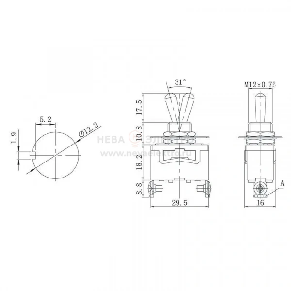 Тумблер 250В 15А (2с) ON-OFF 1п (KN-101) Rexant 36-4110
