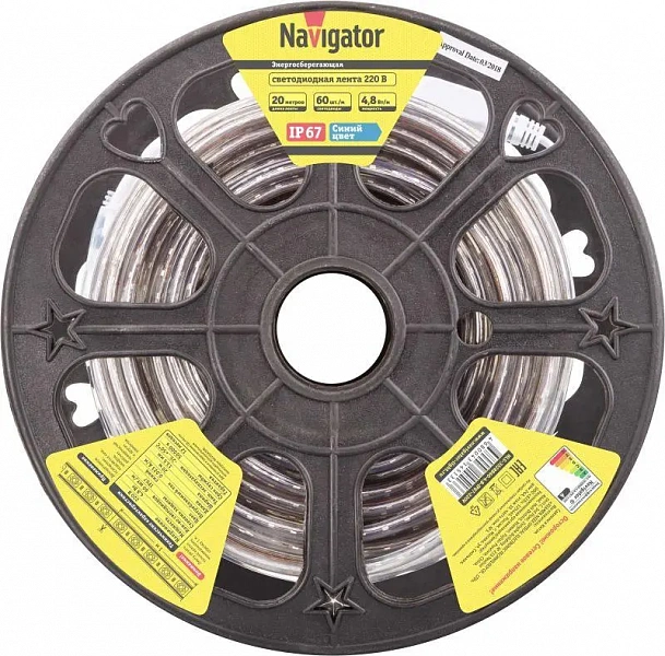 Лента светодиодная 14 513 NLS-3528B60-4.8-IP67-220V (уп.20м) Navigator 14513