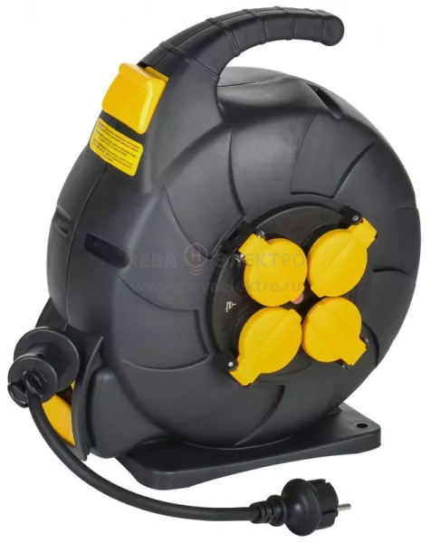 Удлинитель на катушке TWIST 4х15м с заземл. с крышк. автосмотка 16А IP44 КГ 3х1.5 IEK TW-KP27-16-04-15-44