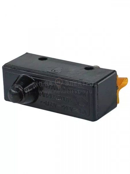 Микровыключатель МП 2102Л УХЛ3 исп. 03.1А 2-х пол. 10А 660В 1з+1р IP00 толкатель с увеличенным рабочим ходом базовый винты Электротехник ET004052