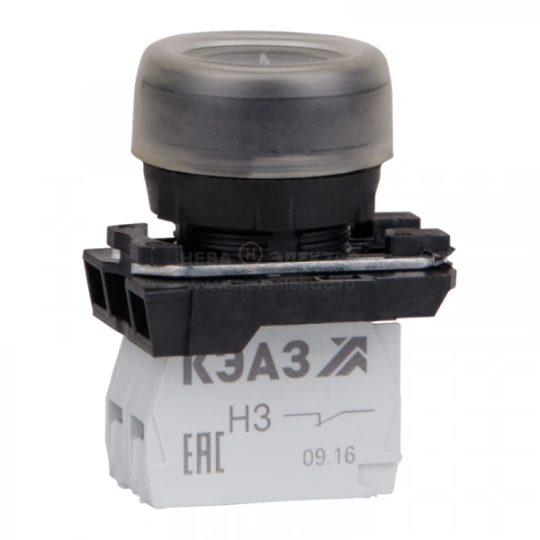 Кнопка КМЕ4620м черн. 2но+0нз цилиндр IP65 КЭАЗ 332058