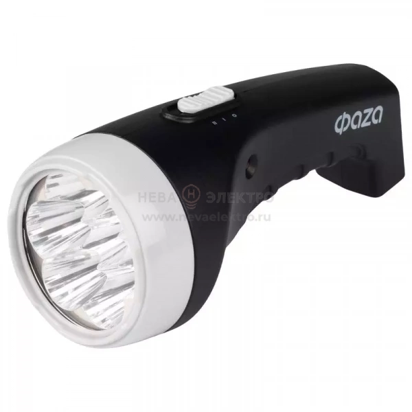 Фонарь аккумуляторный ручной AccuF2-L07-bk 7LED 2 режима: 100проц./25проц. аккум. 0.4А.ч выдвижная вилка индикатор зарядки черн. ФАZА 5000810