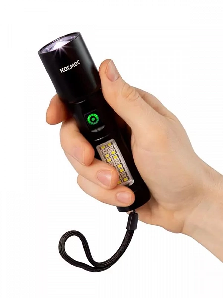 Фонарь ручной аккум. 10Вт LaserLED/широк.cвет/Li-ion 1200мА.ч алюм. КОСМОС KOC134Lit
