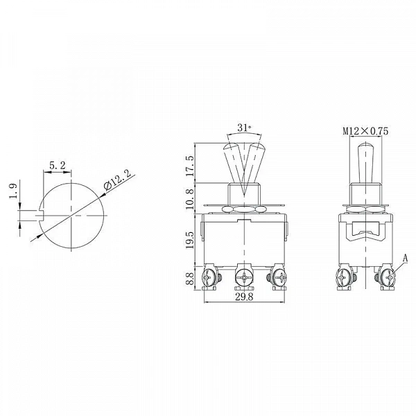 Тумблер 250В 15А (6с) ON-OFF-ON 2п (KN-203) Rexant 36-4132