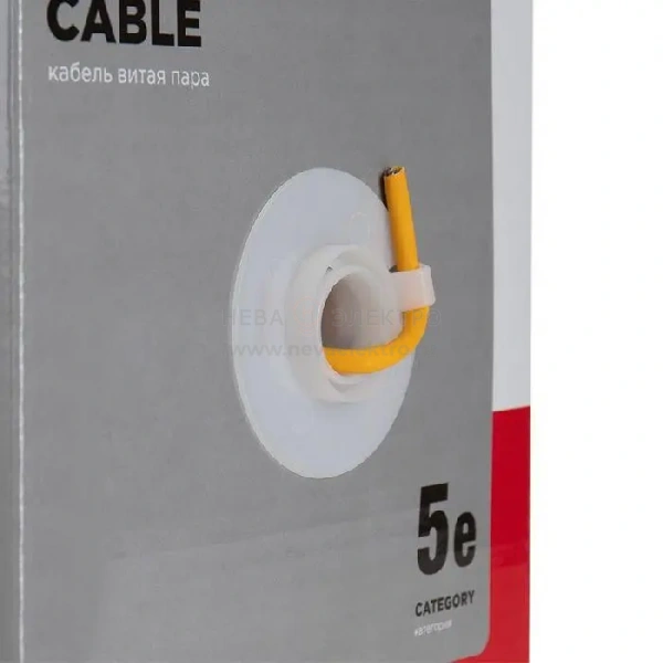 Кабель витая пара U/UTP кат.5E 4х2х24AWG нг(А)-HF медь оранж. 305м (м) Rexant 01-0049