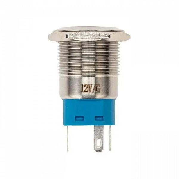 Кнопка антивандальная d19 12В Фикс (5с) ON-OFF/OFF-ON подсв/зел. Rexant 36-3423