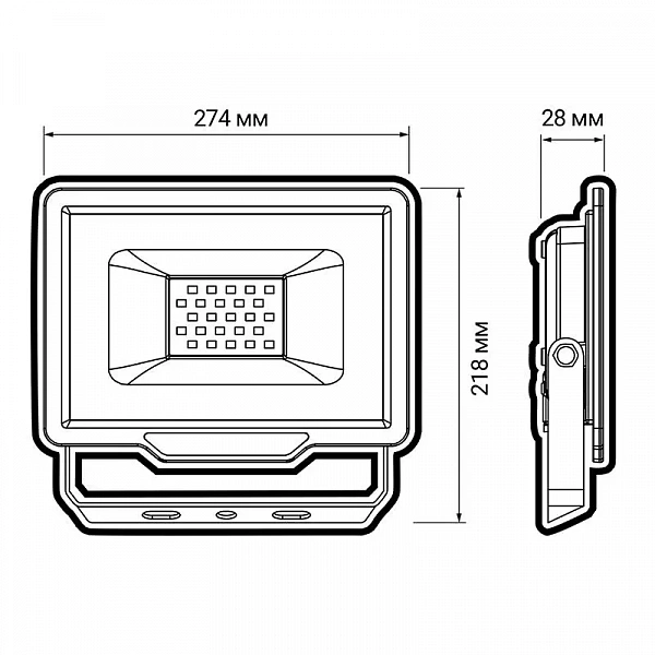 Прожектор светодиодный PFL-C3 100Вт 6500К IP65 ДО закален. прозр. стекло JazzWay 5023628A