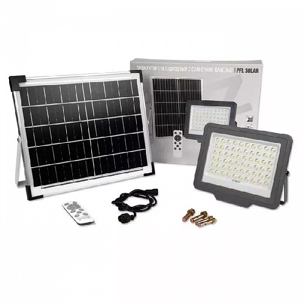 Прожектор светодиодный PFL SOLAR 150 6500К IP65 ДО с солнечн. панелью и пультом в комплекте JazzWay 5044425