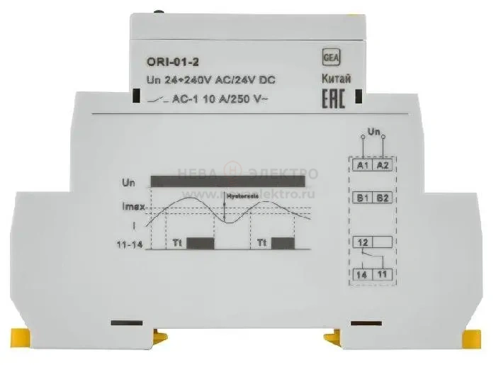 Реле тока ORI 0.2-2А 24-240В AC/24В DC IEK ORI-01-2